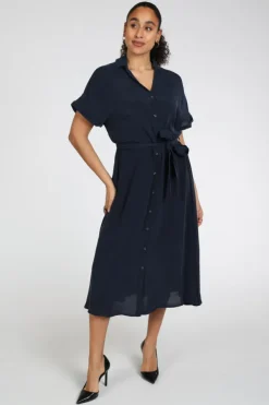 Pom Amsterdam SP9242 Jurk korte mouw Marine