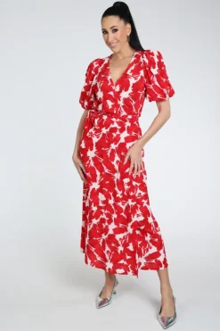 Pom Amsterdam SP9589 Jurk korte mouw Rood