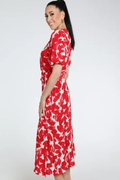 Pom Amsterdam SP9589 Jurk korte mouw Rood