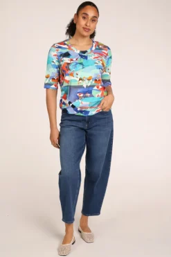 Roberto sarto 611128 T-shirt korte mouw Blauw