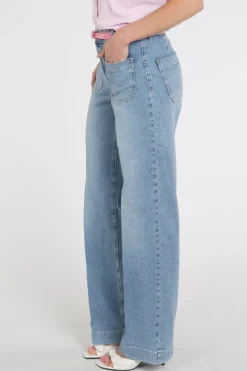 Rosner Audrey wide leg pocket Jeans Light blue denim