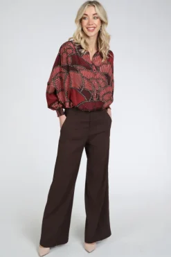 Rosner Mara Wide Leg  Broek Bruin