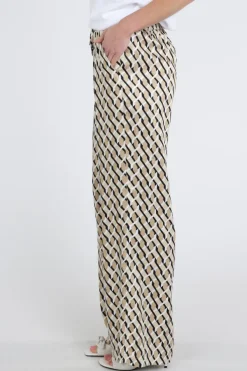 Rosner Mara wide leg easy Broek Zand