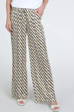 Rosner Mara wide leg easy Broek Zand