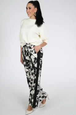 Rosner Mara Wide Leg Galon  Broek Zand