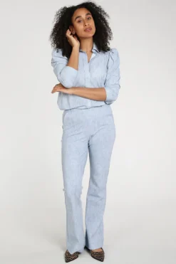 Studio Anneloes 13719 Amanda Blouse lange mouw Light blue denim