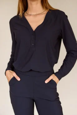 Studio Anneloes 94842 evi Blouse lange mouw Marine