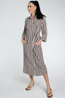 Studio Anneloes 13864 Jurk driekwart mouw Bruin