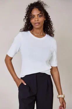 Studio Anneloes 91530 lana Pull korte mouw Wit