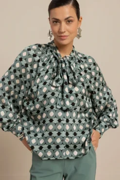 Studio Anneloes 13557 Lorina Blouse lange mouw Vergrijsd groen