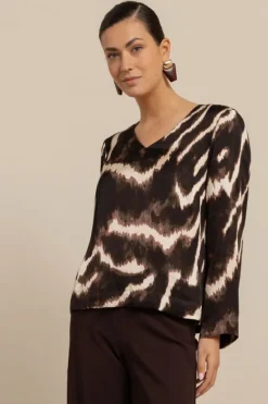 Studio Anneloes 13572 Madison T-shirt lange mouw Bruin