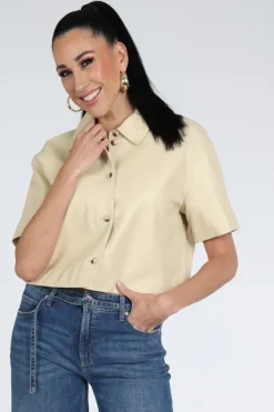 STUDIO AR by ARMA Eveline Blouse korte mouw Licht geel