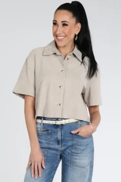 STUDIO AR by ARMA Eveline Blouse korte mouw Licht taupe