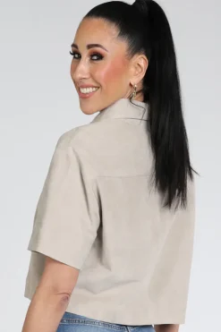 STUDIO AR by ARMA Eveline Blouse korte mouw Licht taupe