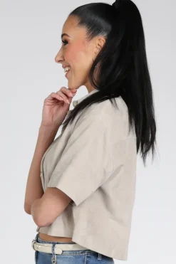 STUDIO AR by ARMA Eveline Blouse korte mouw Licht taupe