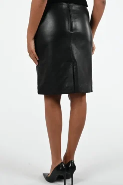 STUDIO AR by ARMA Thea Leren rok Zwart
