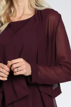 Vera Mont 0389-4825 Blouse lange mouw Bordeauxrood