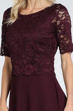 Vera Mont 0113-4825 Jurk korte mouw Bordeauxrood