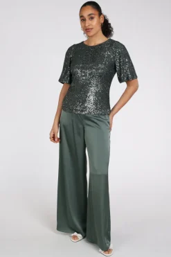 Vera Mont 03414478 T-shirt korte mouw Vergrijsd groen