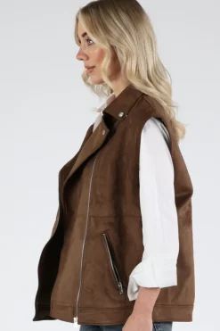 WithBlack WBLANALINA Gilet Bruin