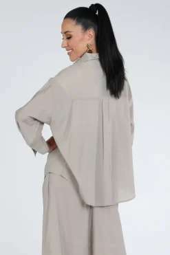 WithBlack WBLMARLEEN LS Blouse lange mouw Zand