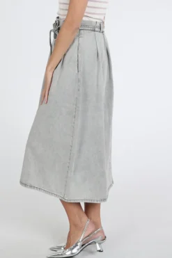 WithBlack WBLPENELOPE Rok recht lang Grey denim
