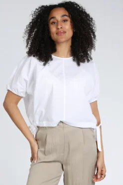 Yaya 01-701361-604 Blouse korte mouw Wit