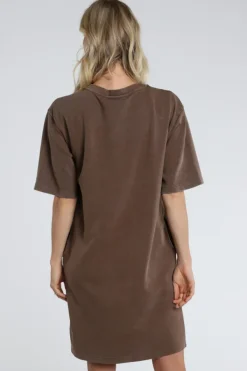 Yaya 01-609208-605 Jurk lange mouw Bruin