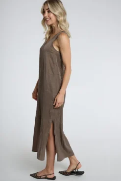 Yaya 01-601205-605 Jurk lange mouw Bruin