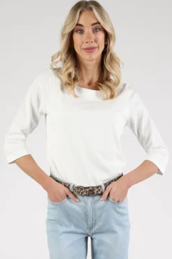 Zaida 346000 T-shirt driekwart mouw Off white