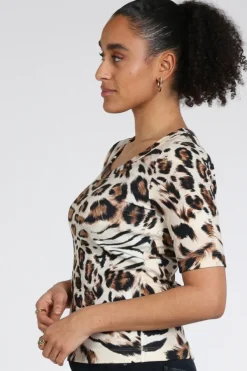 Zaida 346850 T-shirt korte mouw Bruin