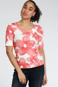 Zaida 346850 T-shirt korte mouw Koraal