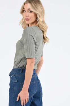 Zaida 346355 T-shirt korte mouw Olijf