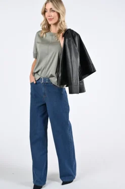 Zaida 346432 T-shirt korte mouw Olijf